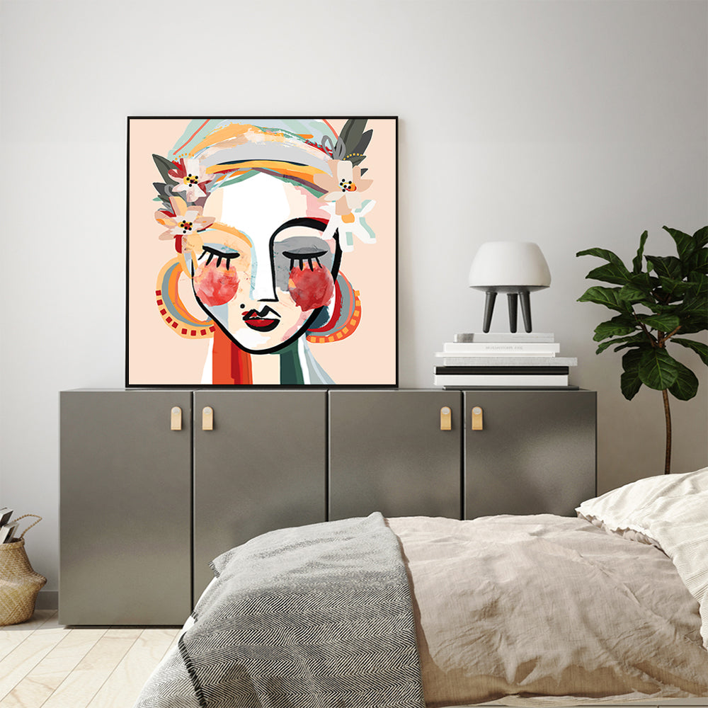 70cmx70cm-sophie-black-frame-canvas-wall-art www.mallsonline.com.au