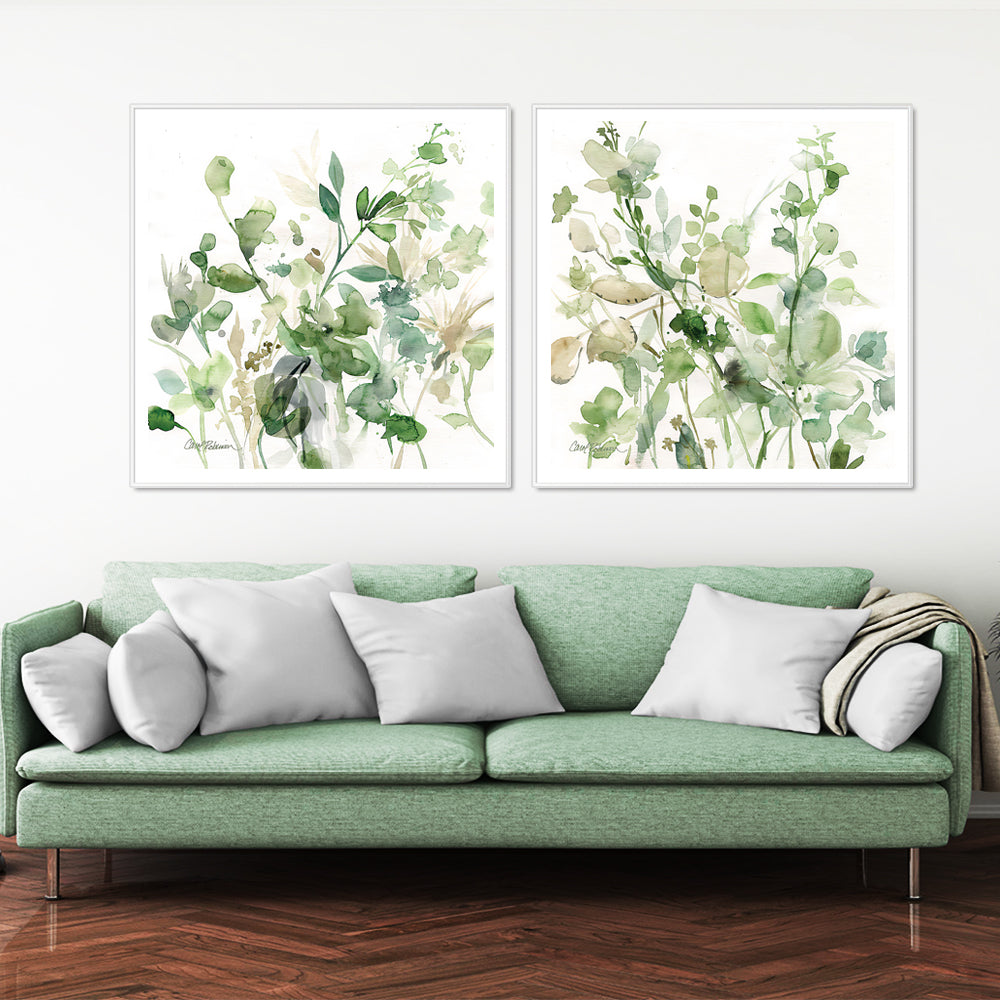 50cmx50cm-sage-garden-by-carol-robinson-2-sets-white-frame-canvas-wall-art www.mallsonline.com.au