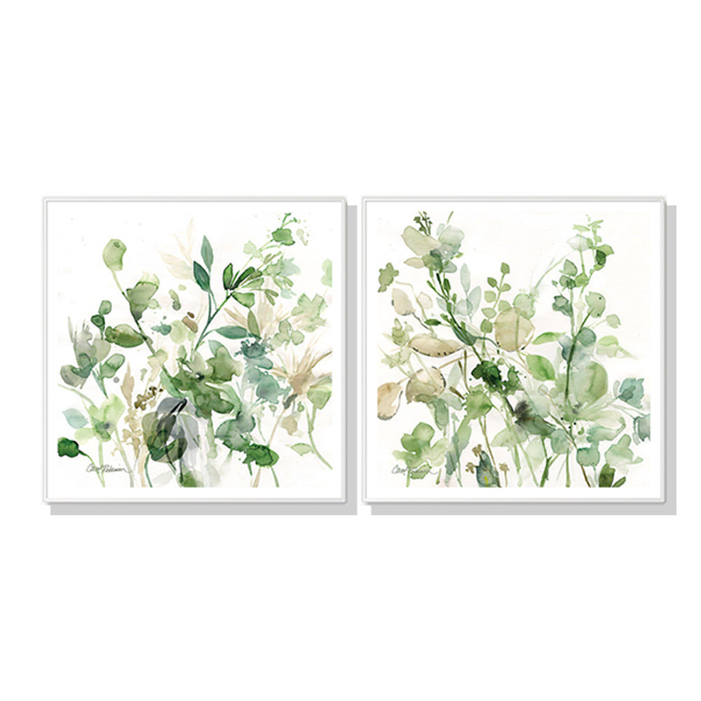 60cmx60cm-sage-garden-by-carol-robinson-2-sets-white-frame-canvas-wall-art www.mallsonline.com.au