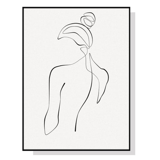 80cmx120cm-woman-back-line-art-black-frame-canvas-wall-art www.mallsonline.com.au