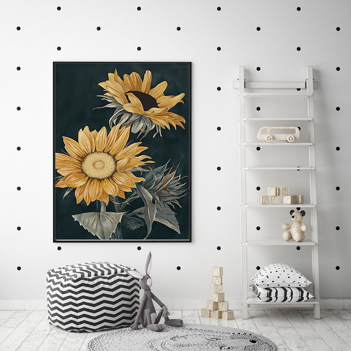 50cmx70cm-sunflowers-black-frame-canvas-wall-art www.mallsonline.com.au