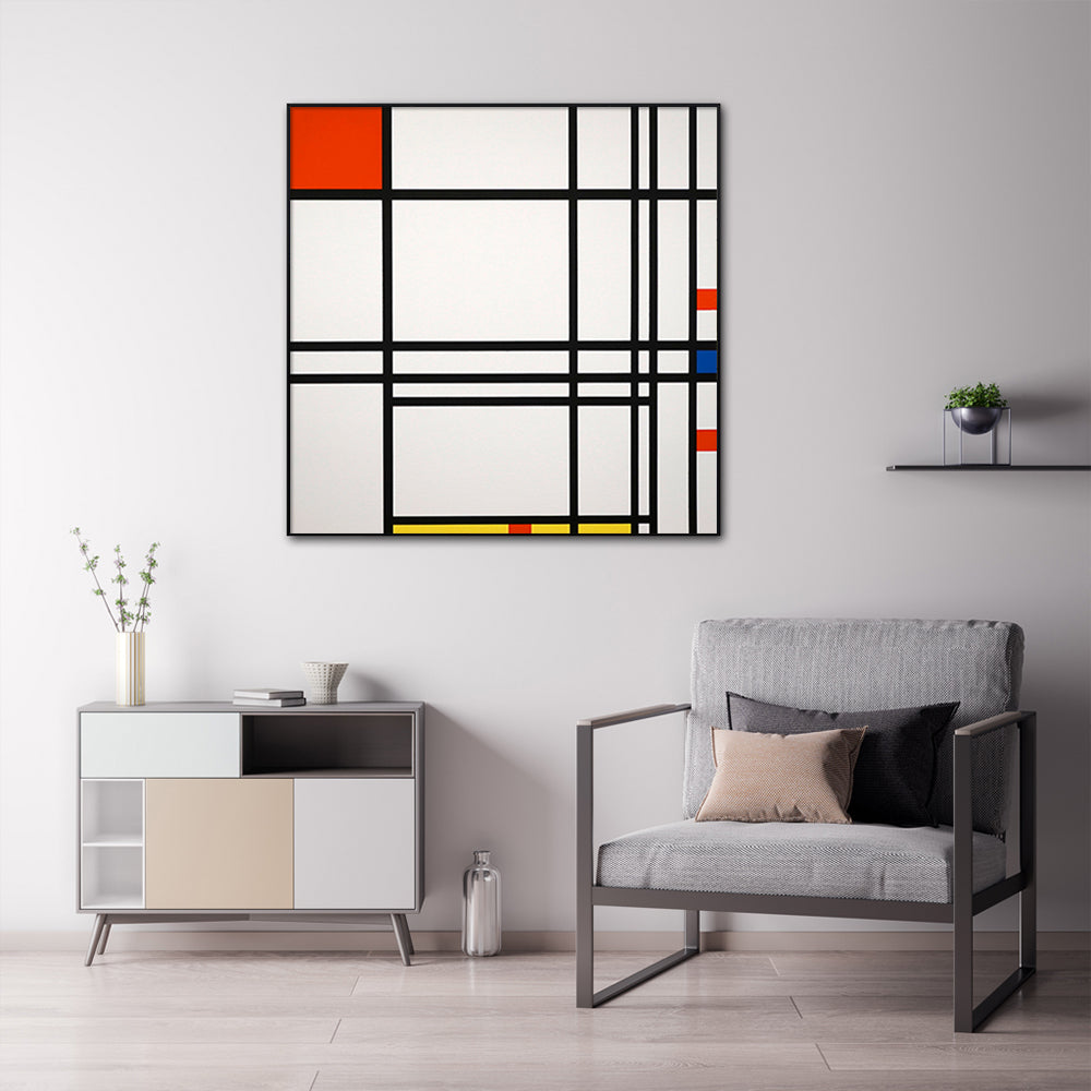 50cmx50cm-abstract-art-by-piet-mondrian-black-frame-canvas-wall-art www.mallsonline.com.au