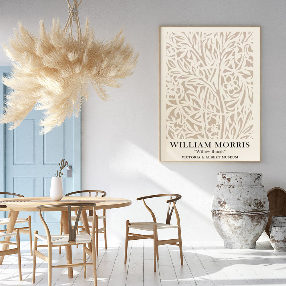 50cmx70cm-william-morris-neutral-wood-frame-canvas-wall-art www.mallsonline.com.au