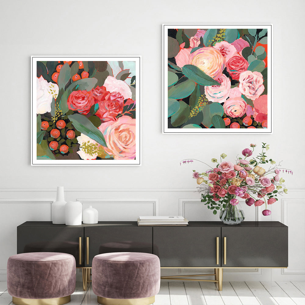 50cmx50cm-eucalyptus-bouquet-2-sets-white-frame-canvas-wall-art www.mallsonline.com.au