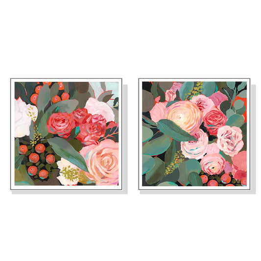 70cmx70cm-eucalyptus-bouquet-2-sets-white-frame-canvas-wall-art www.mallsonline.com.au