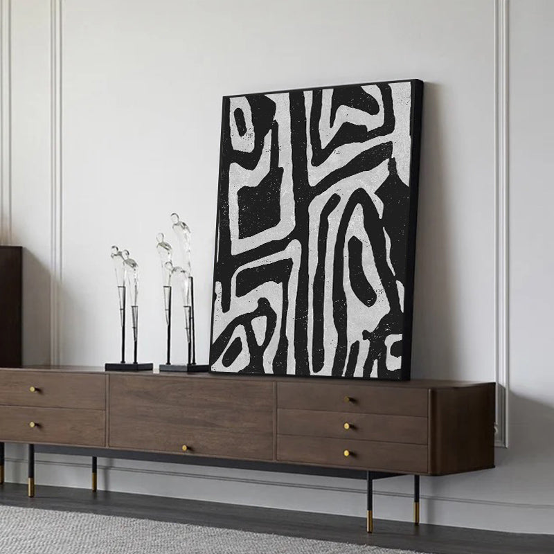 60cmx90cm-abstract-black-artwork-black-frame-canvas-wall-art www.mallsonline.com.au