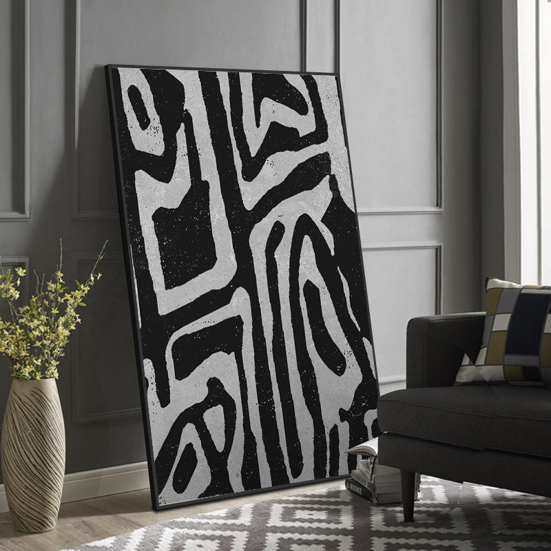 60cmx90cm-abstract-black-artwork-black-frame-canvas-wall-art www.mallsonline.com.au