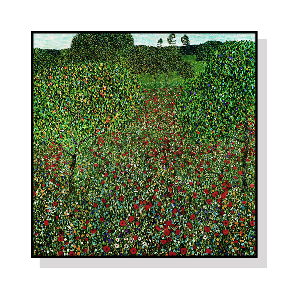 50cmx50cm-italian-garden-by-gustav-klimt-black-frame-canvas-wall-art at www.mallsonline.com.au