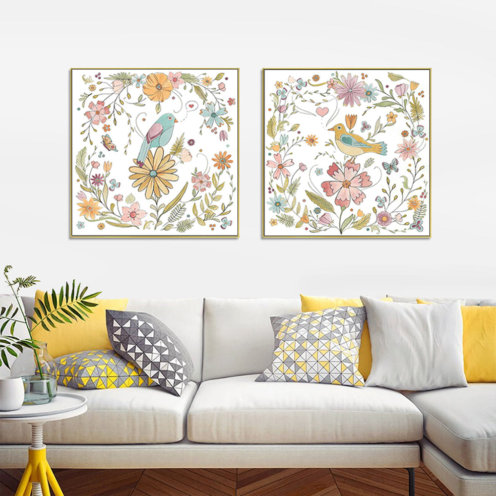 60cmx60cm-floral-birds-2-sets-gold-frame-canvas-wall-art at www.mallsonline.com.au