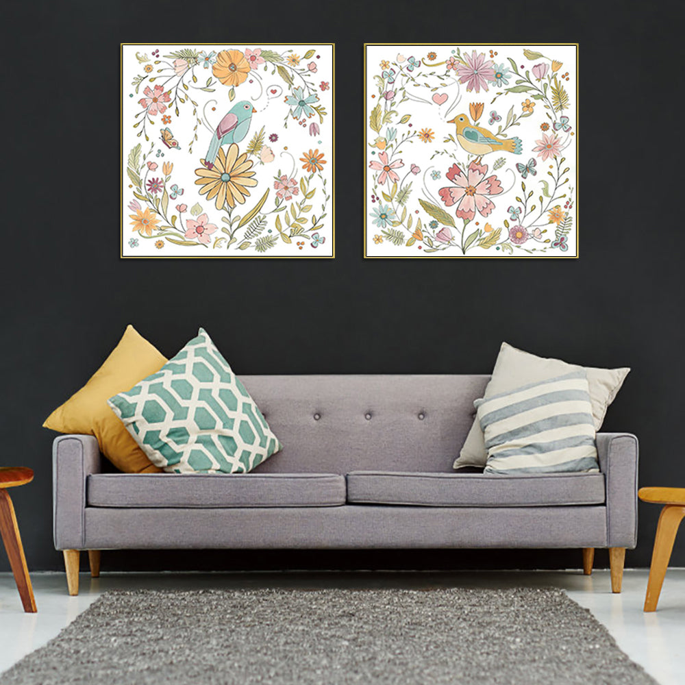 60cmx60cm-floral-birds-2-sets-gold-frame-canvas-wall-art at www.mallsonline.com.au