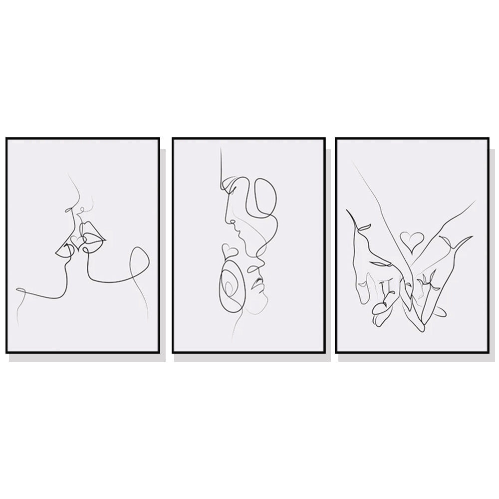 40cmx60cm-couples-3-sets-black-frame-canvas-wall-art www.mallsonline.com.au