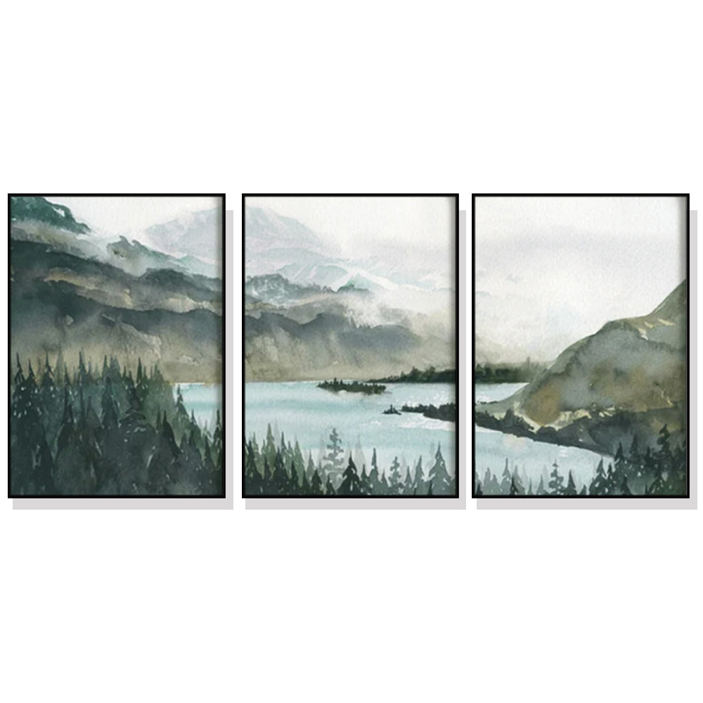 40cmx60cm-landscape-3-sets-black-frame-canvas-wall-art www.mallsonline.com.au