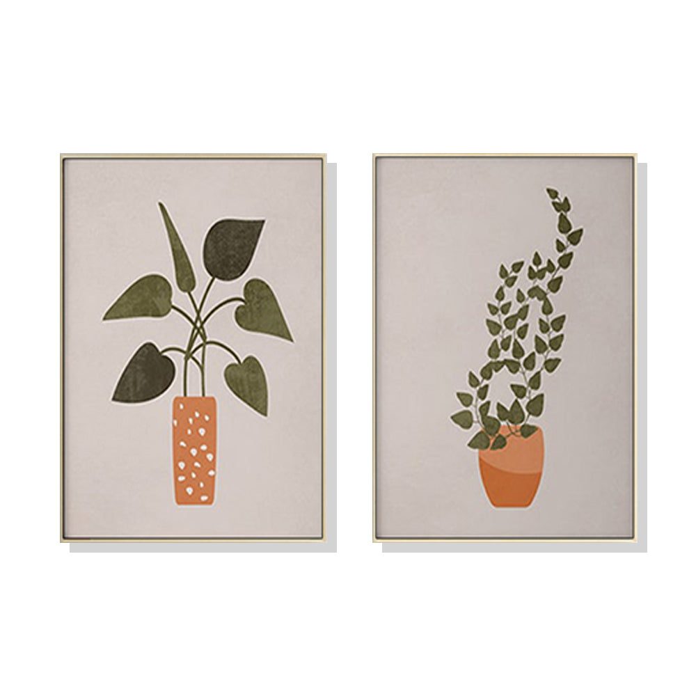 50cmx70cm-boho-botanical-art-2-sets-gold-frame-canvas-wall-art www.mallsonline.com.au