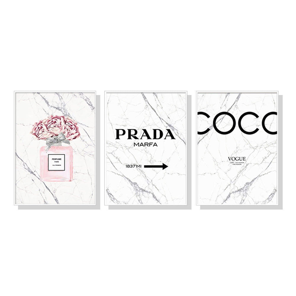 50cmx70cm-fashion-perfume-3-sets-white-frame-canvas-wall-art www.mallsonline.com.au