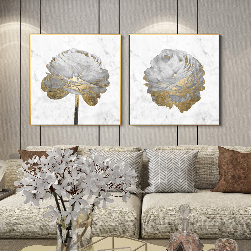 50cmx50cm-gold-and-white-blossom-on-white-2-sets-gold-frame-canvas-wall-art www.mallsonline.com.au