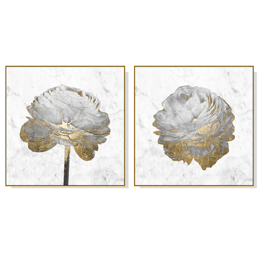 70cmx70cm-gold-and-white-blossom-on-white-2-sets-gold-frame-canvas-wall-art www.mallsonline.com.au