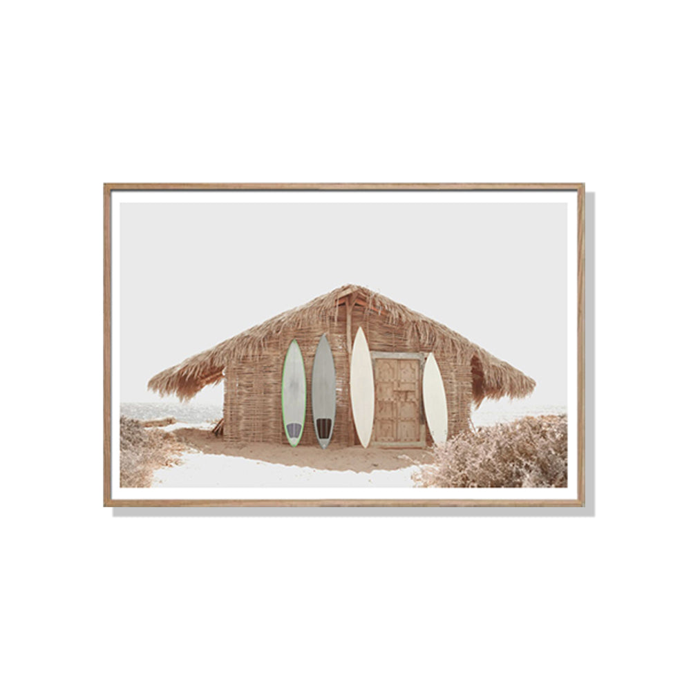 50cmx70cm-surf-cabin-wood-frame-canvas-wall-art www.mallsonline.com.au