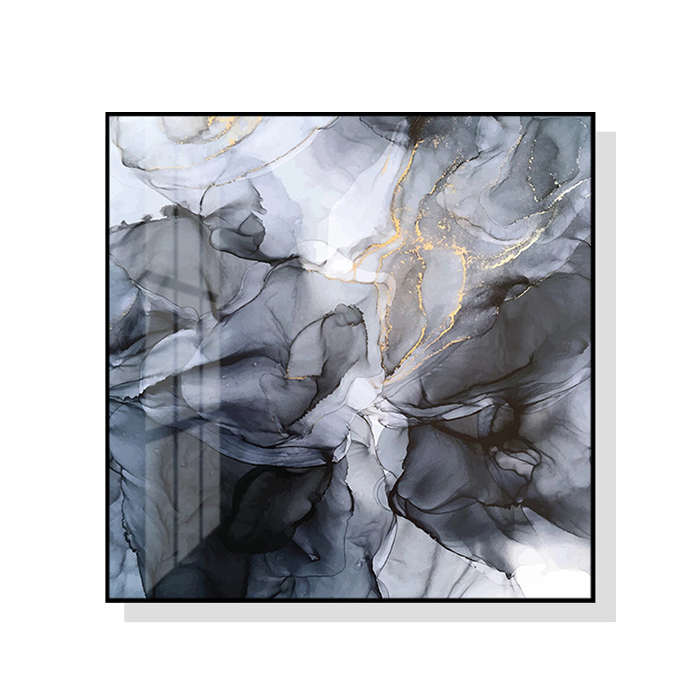 80cmx80cm-marbled-black-grey-black-frame-canvas-wall-art www.mallsonline.com.au