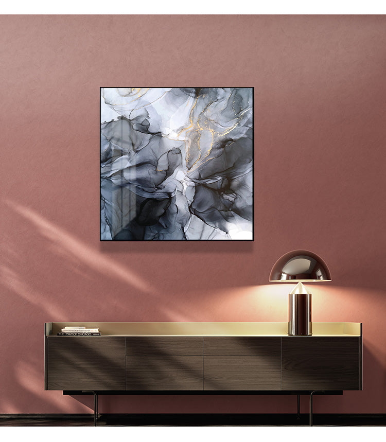 80cmx80cm-marbled-black-grey-black-frame-canvas-wall-art www.mallsonline.com.au
