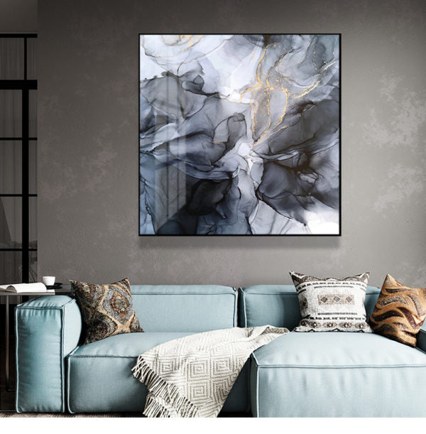 80cmx80cm-marbled-black-grey-black-frame-canvas-wall-art www.mallsonline.com.au