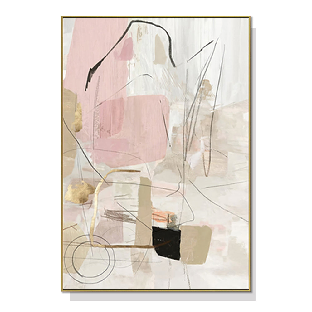 50cmx70cm-abstract-pink-gold-frame-canvas-wall-art www.mallsonline.com.au