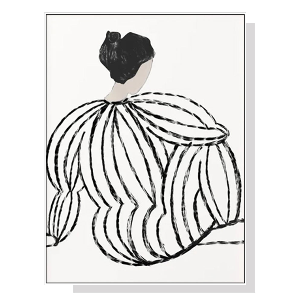 70cmx100cm-modern-lady-white-frame-canvas-wall-art www.mallsonline.com.au
