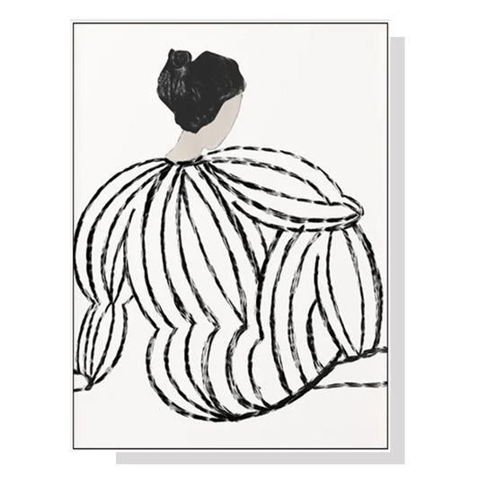 80cmx120cm-modern-lady-white-frame-canvas-wall-art www.mallsonline.com.au