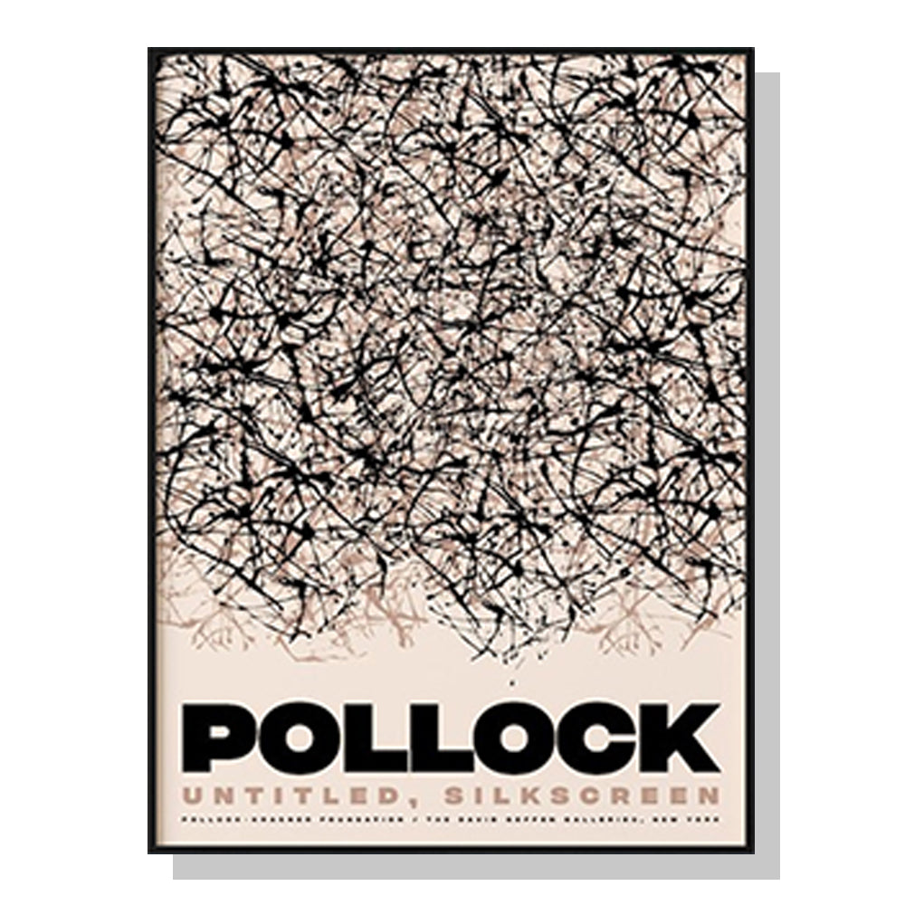 50cmx70cm-jackson-pollock-exhibition-ii-black-frame-canvas-wall-art www.mallsonline.com.au