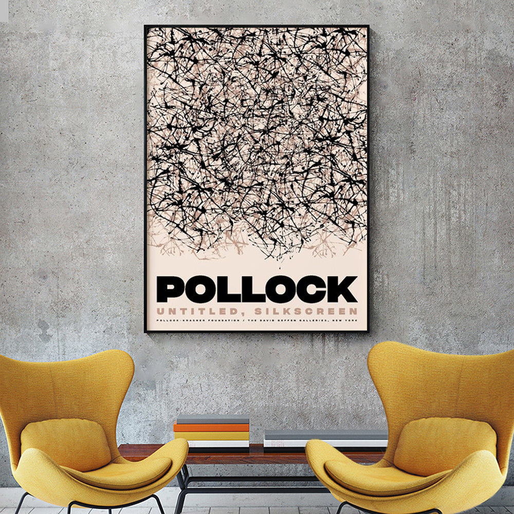 50cmx70cm-jackson-pollock-exhibition-ii-black-frame-canvas-wall-art www.mallsonline.com.au