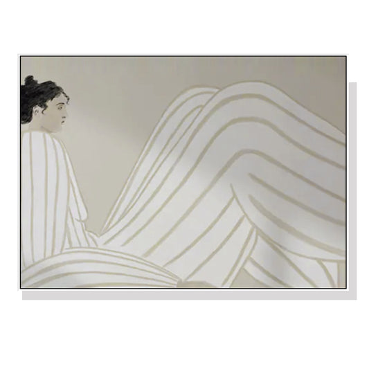 80cmx120cm-abstract-lady-white-frame-canvas-wall-art www.mallsonline.com.au
