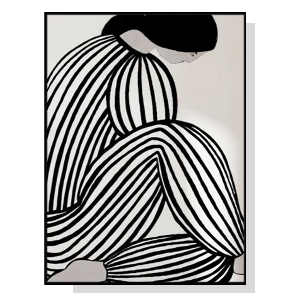 50cmx70cm-mid-century-figure-black-frame-canvas-wall-art www.mallsonline.com.au