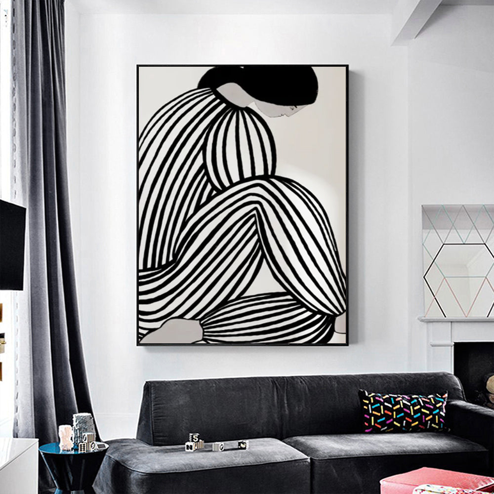 50cmx70cm-mid-century-figure-black-frame-canvas-wall-art www.mallsonline.com.au