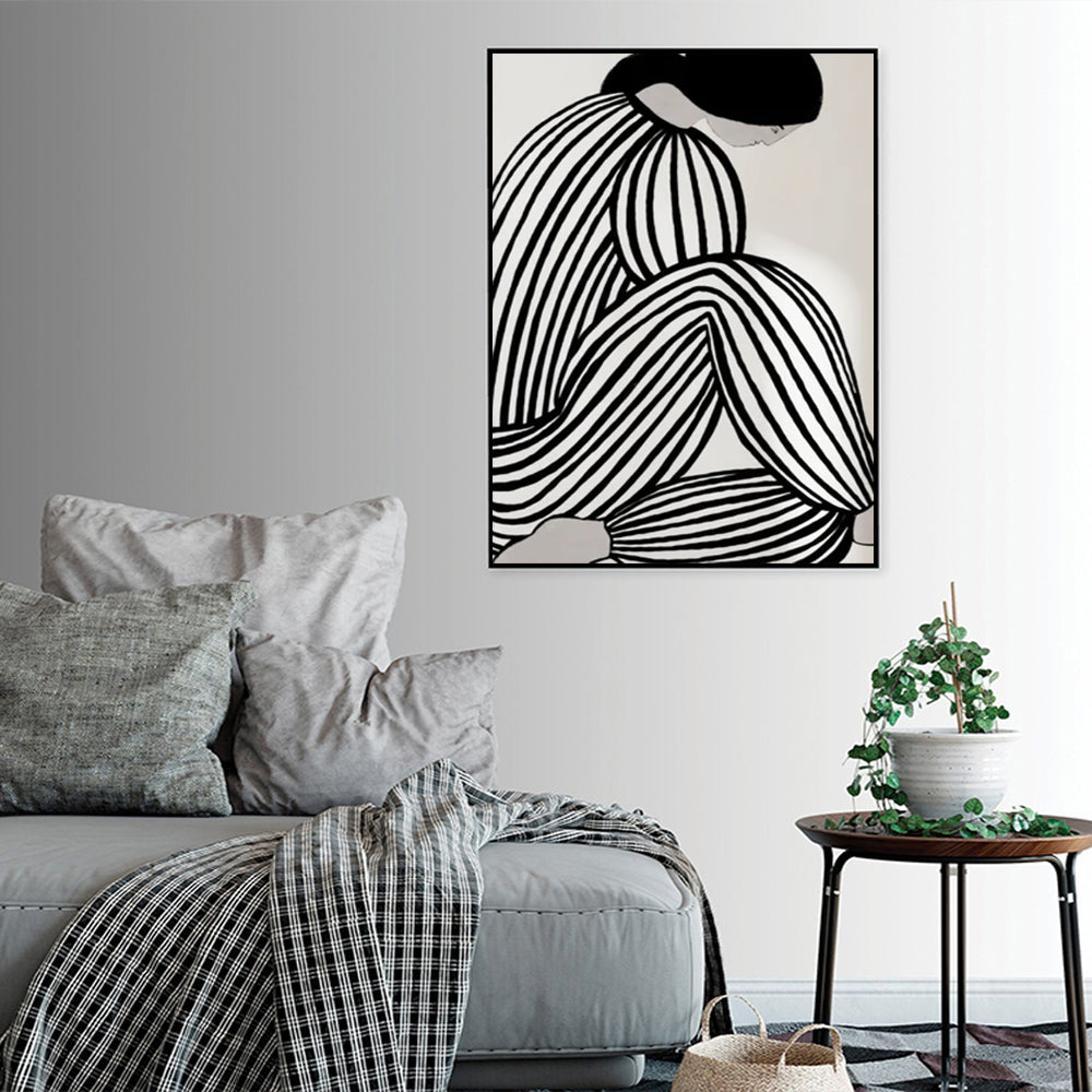 50cmx70cm-mid-century-figure-black-frame-canvas-wall-art www.mallsonline.com.au