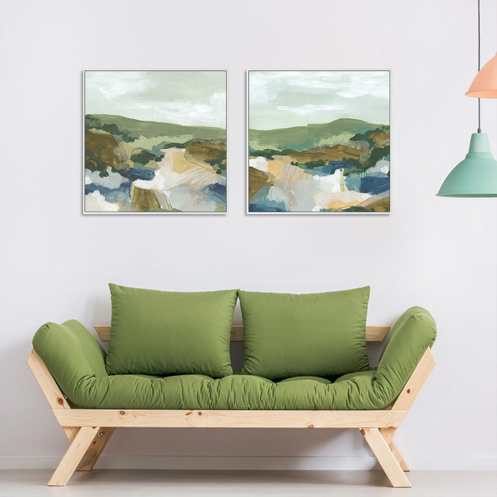 60cmx60cm-abstract-landscape-2-sets-white-frame-canvas-wall-art www.mallsonline.com.au