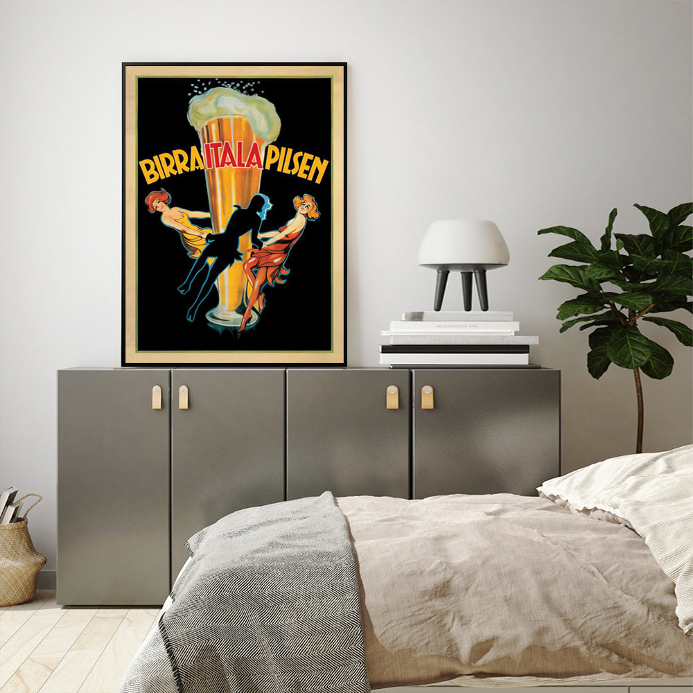50cmx70cm-birra-itala-pilsen-black-frame-canvas-wall-art www.mallsonline.com.au