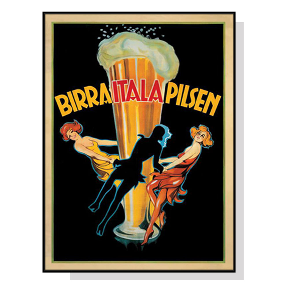 80cmx120cm-birra-itala-pilsen-black-frame-canvas-wall-art www.mallsonline.com.au