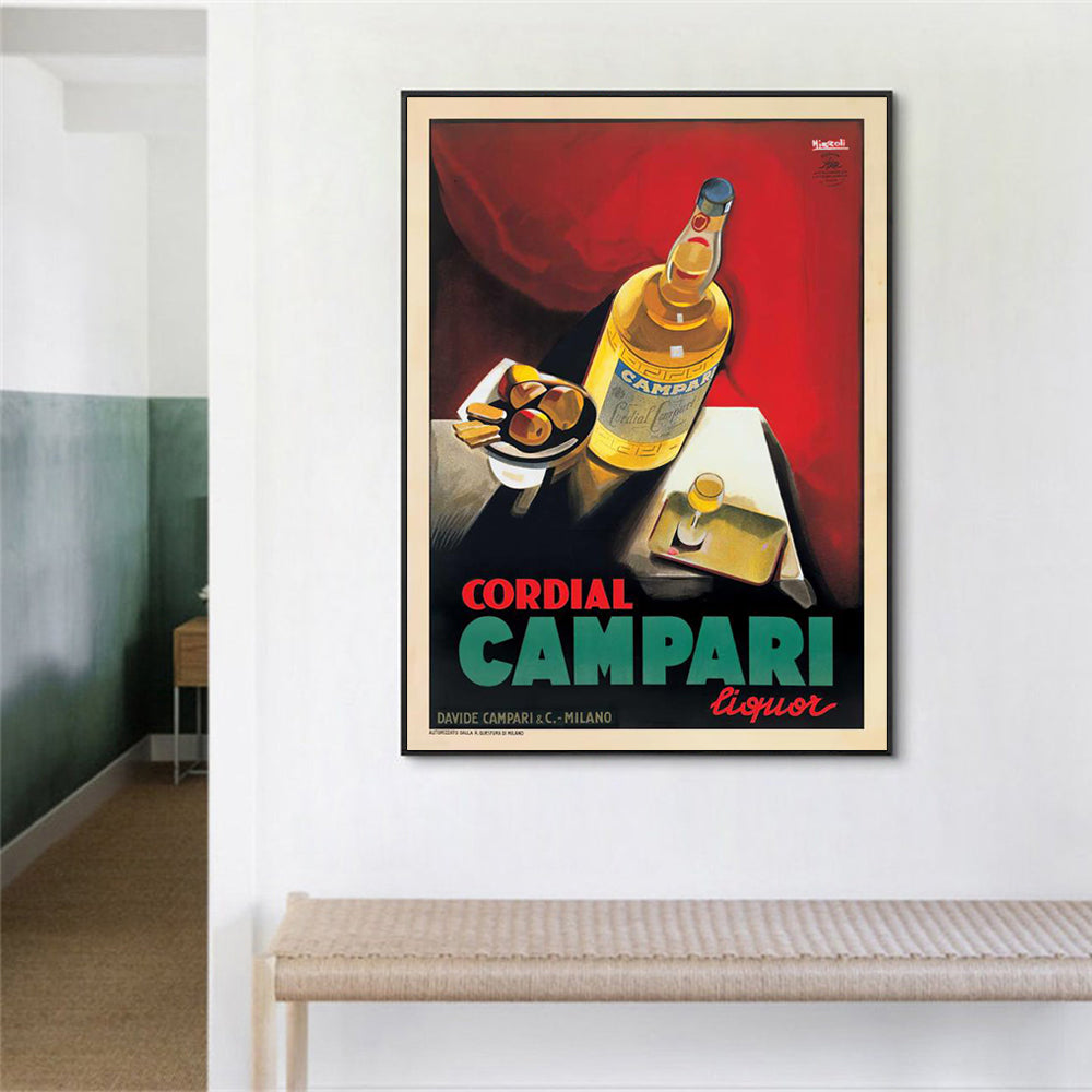 50cmx70cm-cordial-campari-liquor-black-frame-canvas-wall-art www.mallsonline.com.au