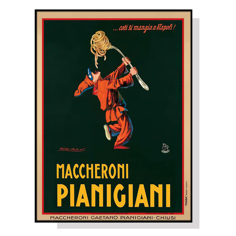 70cmx100cm-maccheroni-pianiciani-black-frame-canvas-wall-art www.mallsonline.com.au