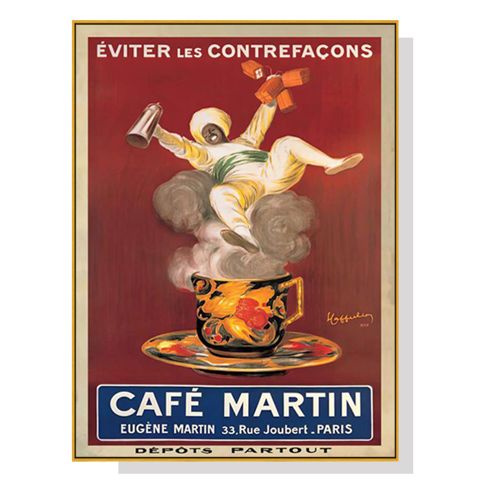 80cmx120cm-cafe-martin-gold-frame-canvas-wall-art www.mallsonline.com.au