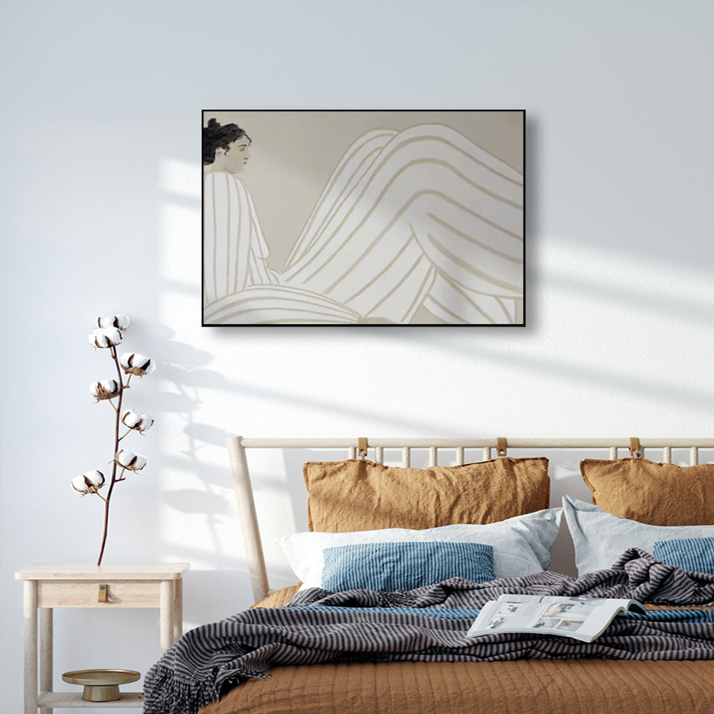 50cmx70cm-abstract-lady-black-frame-canvas-wall-art www.mallsonline.com.au