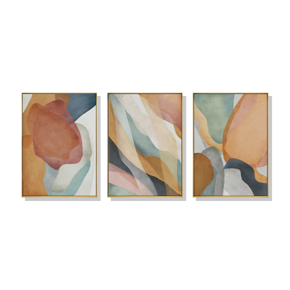 50cmx70cm-abstract-orange-3-sets-gold-frame-canvas-wall-art www.mallsonline.com.au
