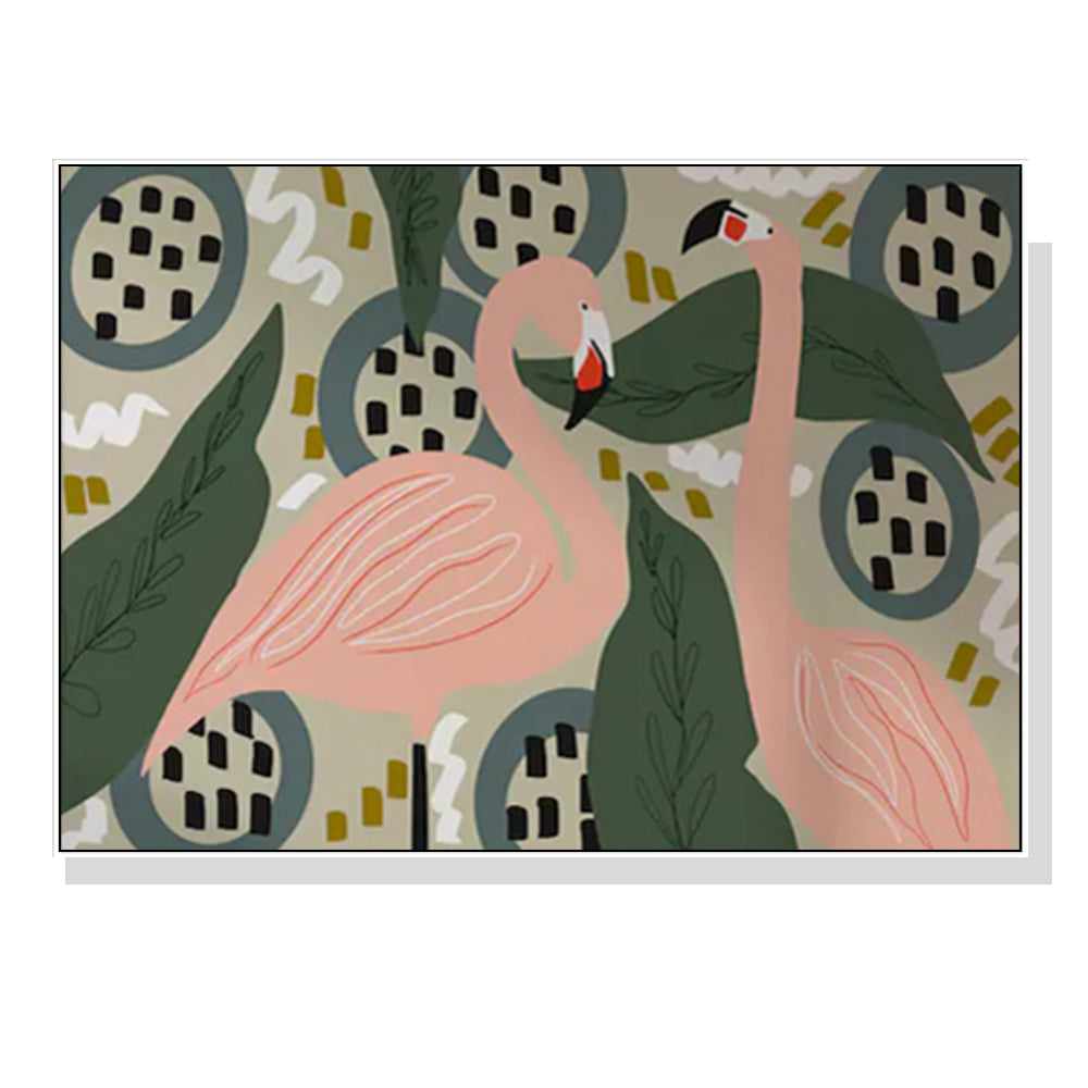 wall-art-70cmx100cm-flamingo-white-frame-canvas www.mallsonline.com.au