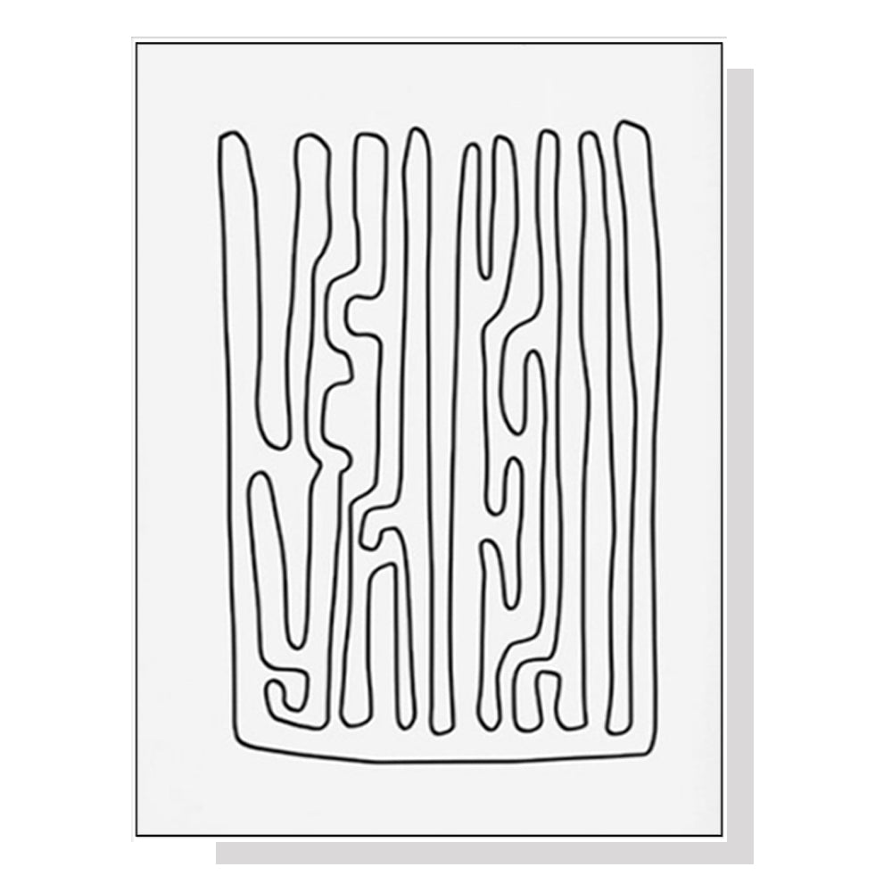 60cmx90cm-black-and-white-lines-white-frame-canvas-wall-art www.mallsonline.com.au