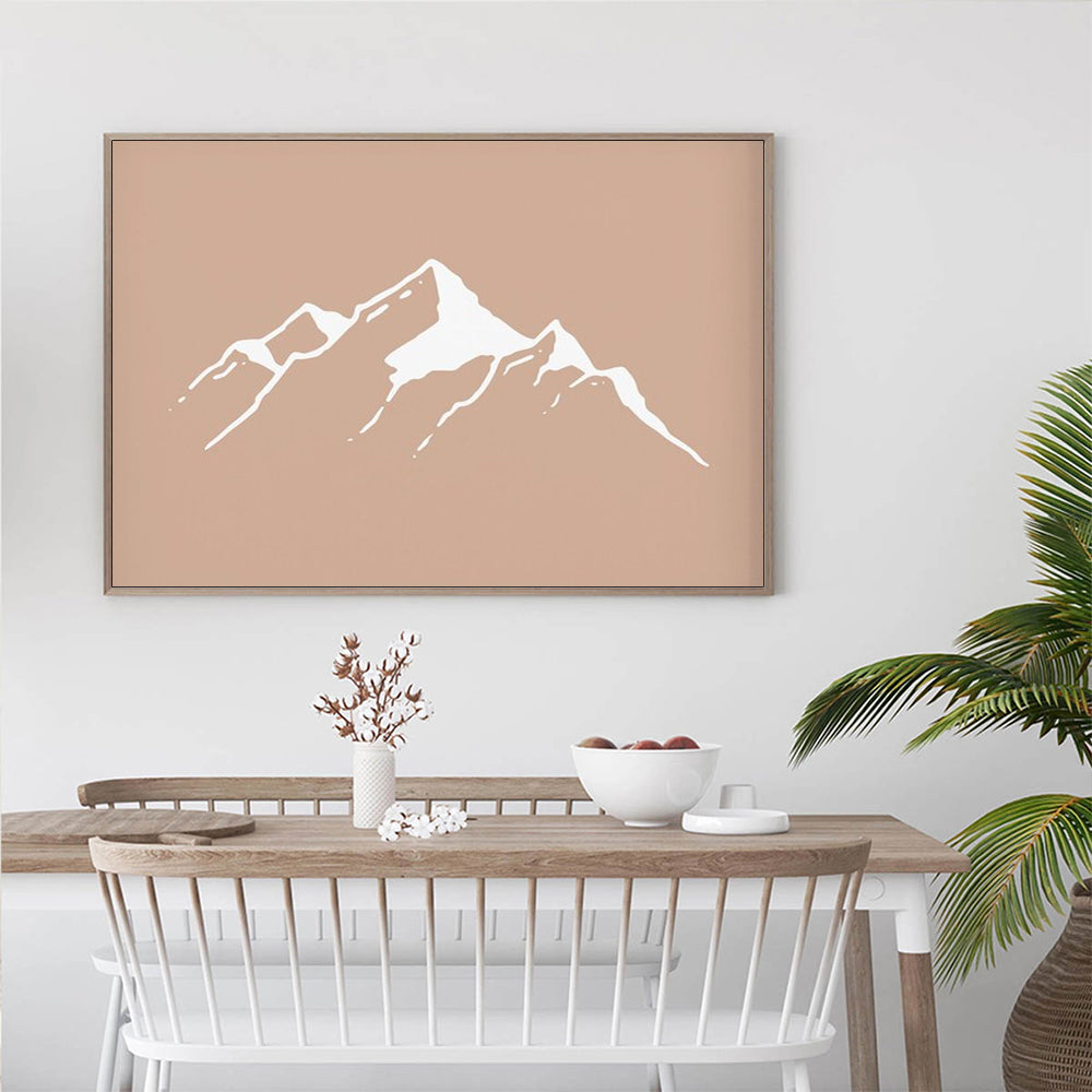 60cmx90cm-boho-mountain-wood-frame-canvas-wall-art www.mallsonline.com.au