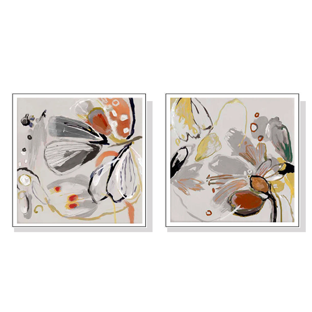 70cmx70cm-blooming-spring-floral-2-sets-white-frame-canvas-wall-art www.mallsonline.com.au