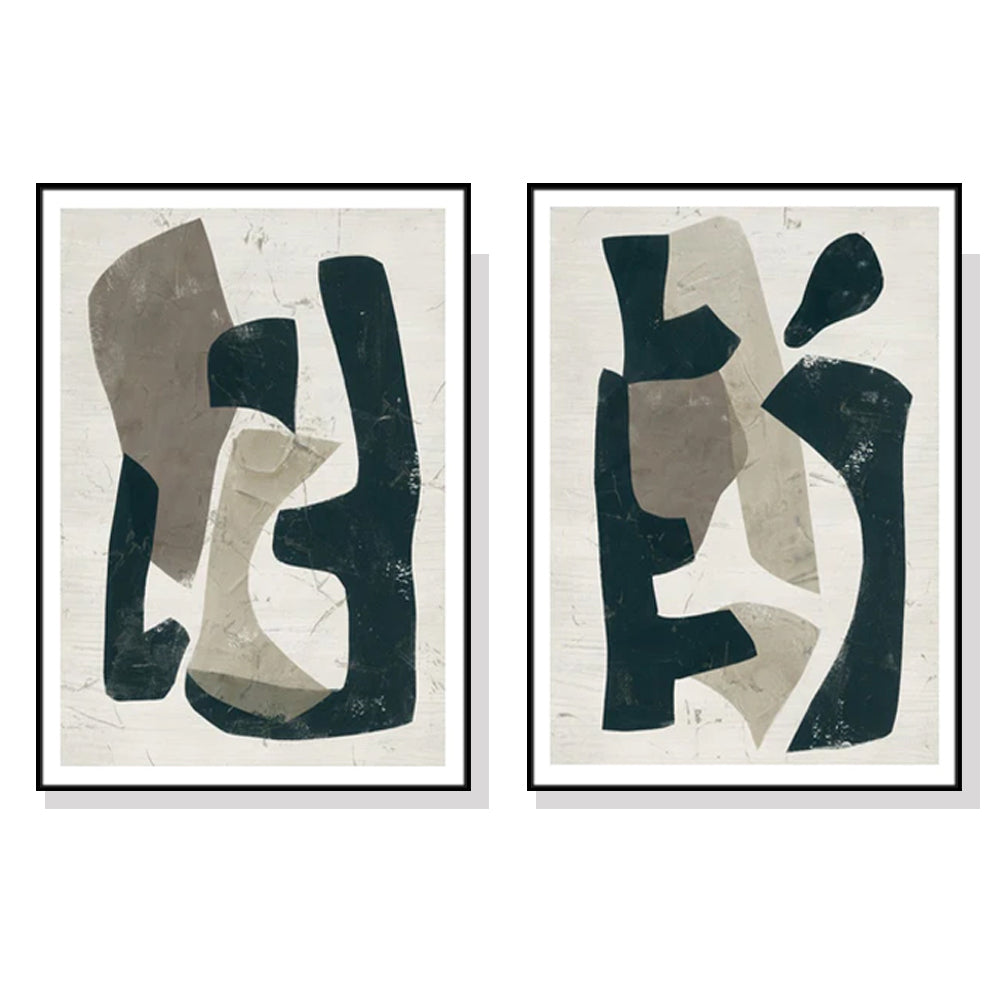 50cmx70cm-abstract-puzzle-2-sets-black-frame-canvas-wall-art www.mallsonline.com.au