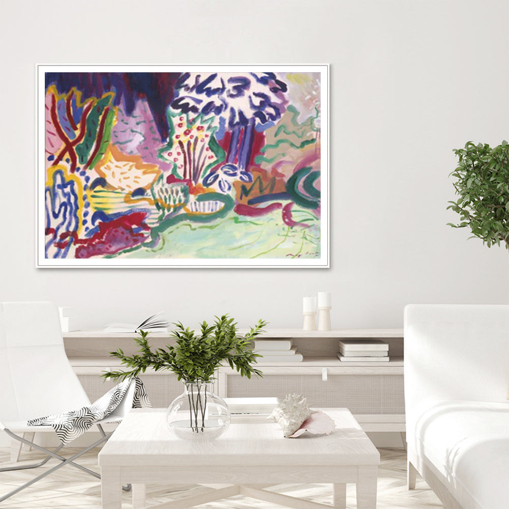70cmx100cm-late-summer-white-frame-canvas-wall-art www.mallsonline.com.au