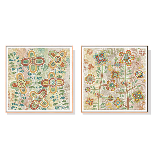 70cmx70cm-lovely-pattern-ii-2-sets-wood-frame-canvas-wall-art www.mallsonline.com.au