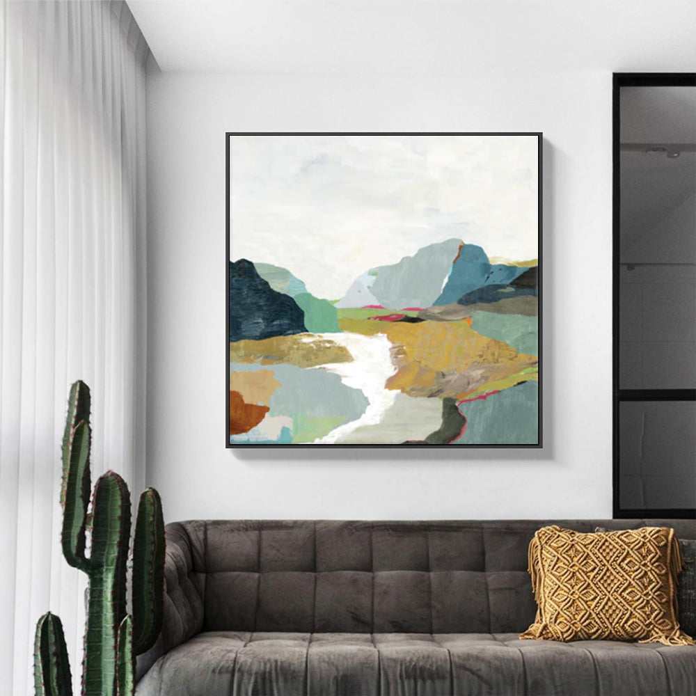 60cmx60cm-september-afternoon-black-frame-canvas-wall-art www.mallsonline.com.au