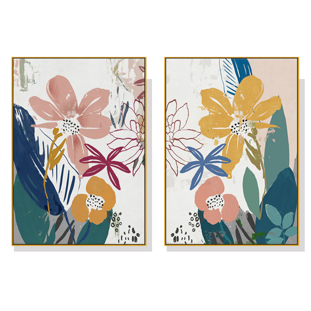 70cmx100cm-summer-smile-2-sets-gold-frame-canvas-wall-art www.mallsonline.com.au